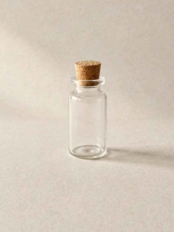Frasco Vial vidrio 10 cc con Corcho o Tapón de goma